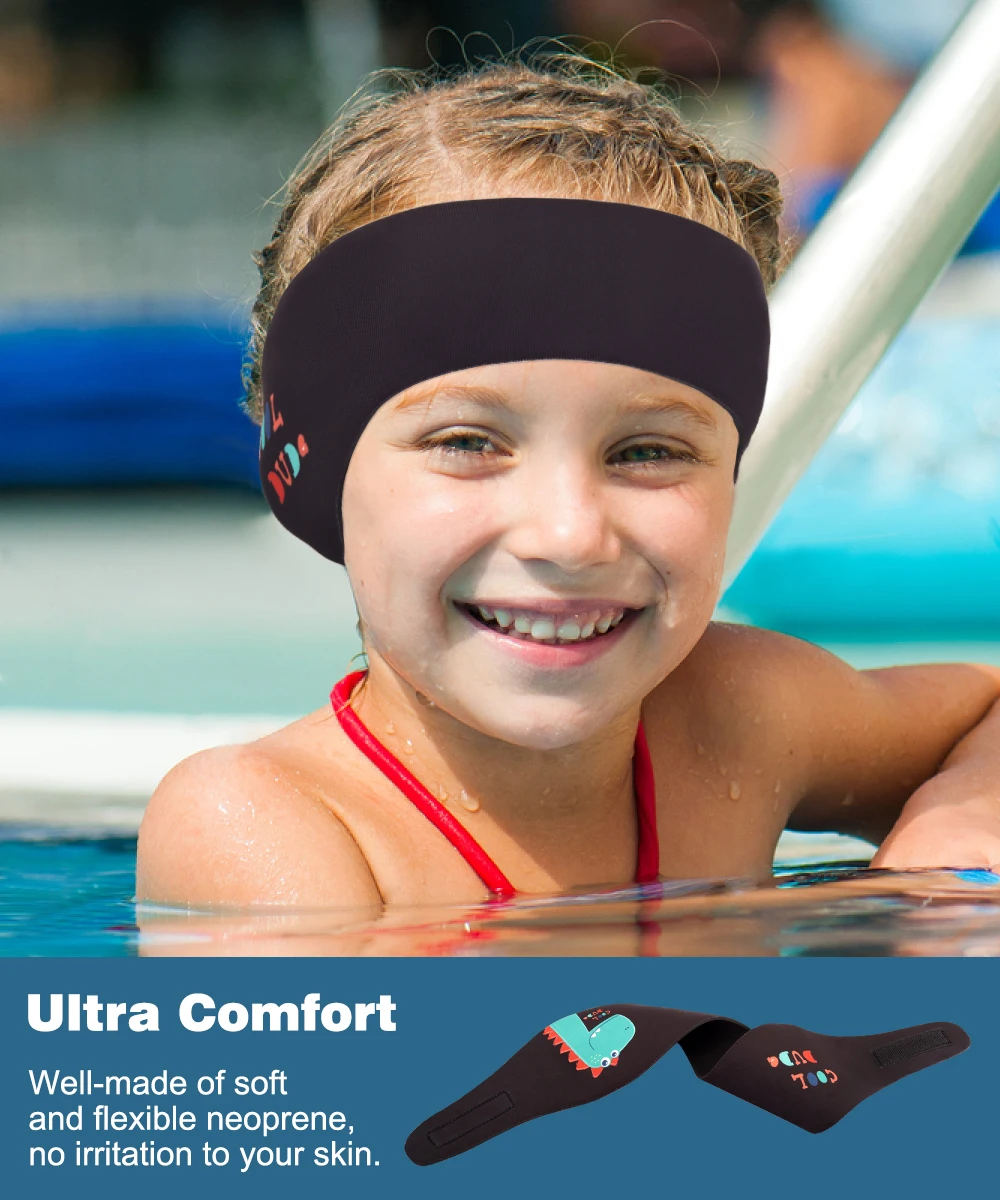 MoKo Swimming Headband for Kids Adults Children Neoprene Cute Swimmers Waterproof Ear Hair Band for men women 5