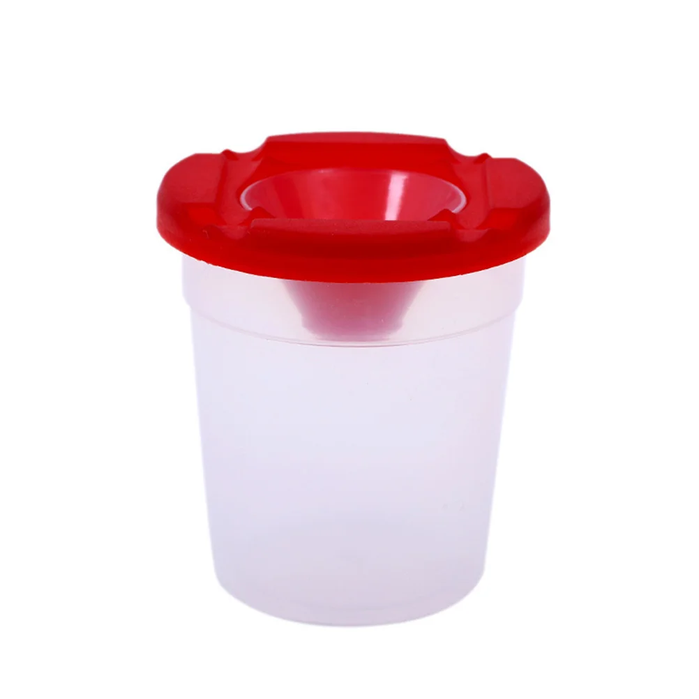 Plastic Paint Cups 5 Pcs With Lid Drawing Cups Painting Accessories Washable Brush Holder Art Supplies Palette Paint Pots