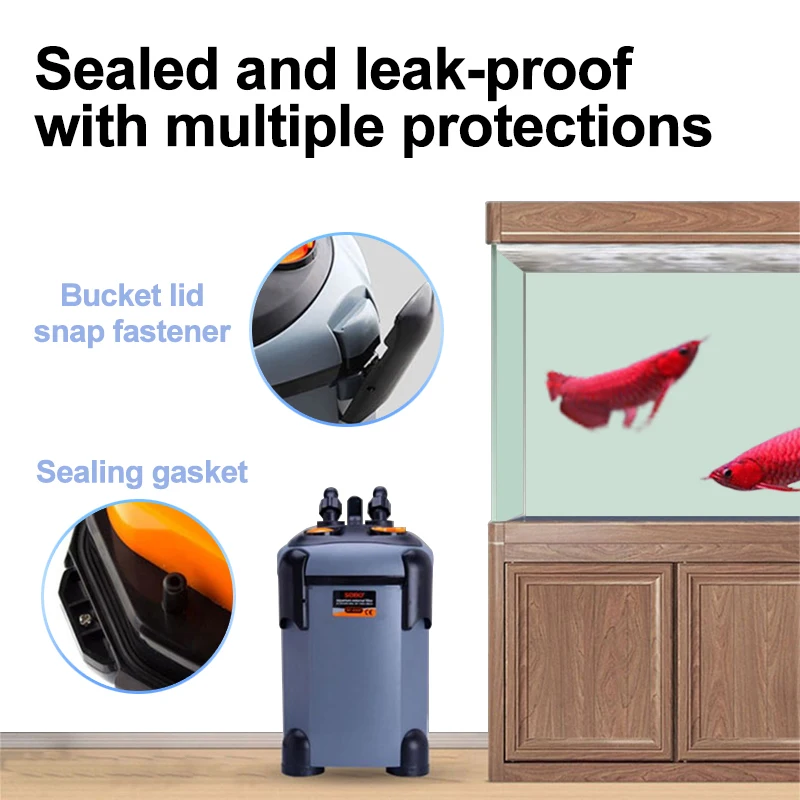 External Filter Bucket Fish Tank 3 in 1 Water Purification Silent Circulation Pump High Efficiency Aquarium Cleaning Tool