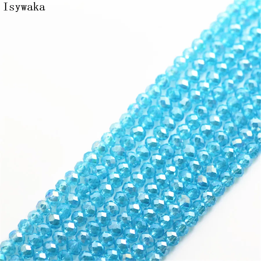 Ink Blue Faceted Crystal Glass Rondelle Beads for Jewelry Making - 170pcs, 2mm
