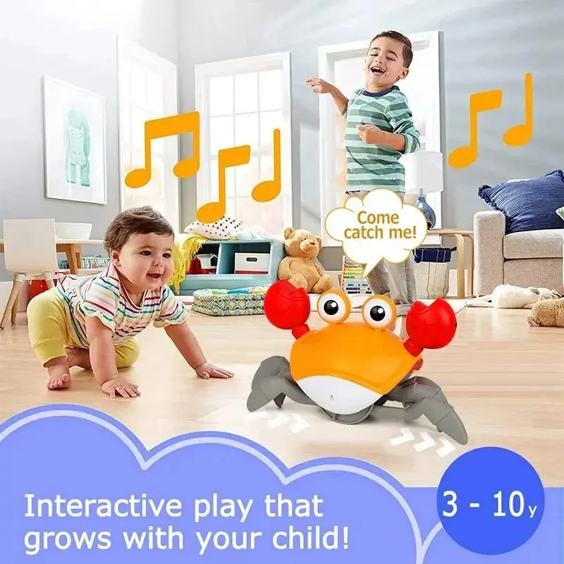 Induction Escape Crab Baby Sensing Electric Pet Musical Toy Indoor Learn Climb Parent Interactive Toys Gifts For Kids Boys Girls 3