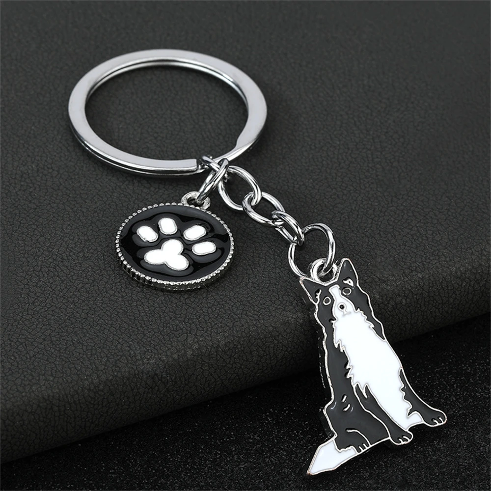 Portachiavi commemorativo del cane, regalo del proprietario di un animale domestico, regalo dell'amante degli animali domestici, souvenir della persona amata, con ciondolo a zampa