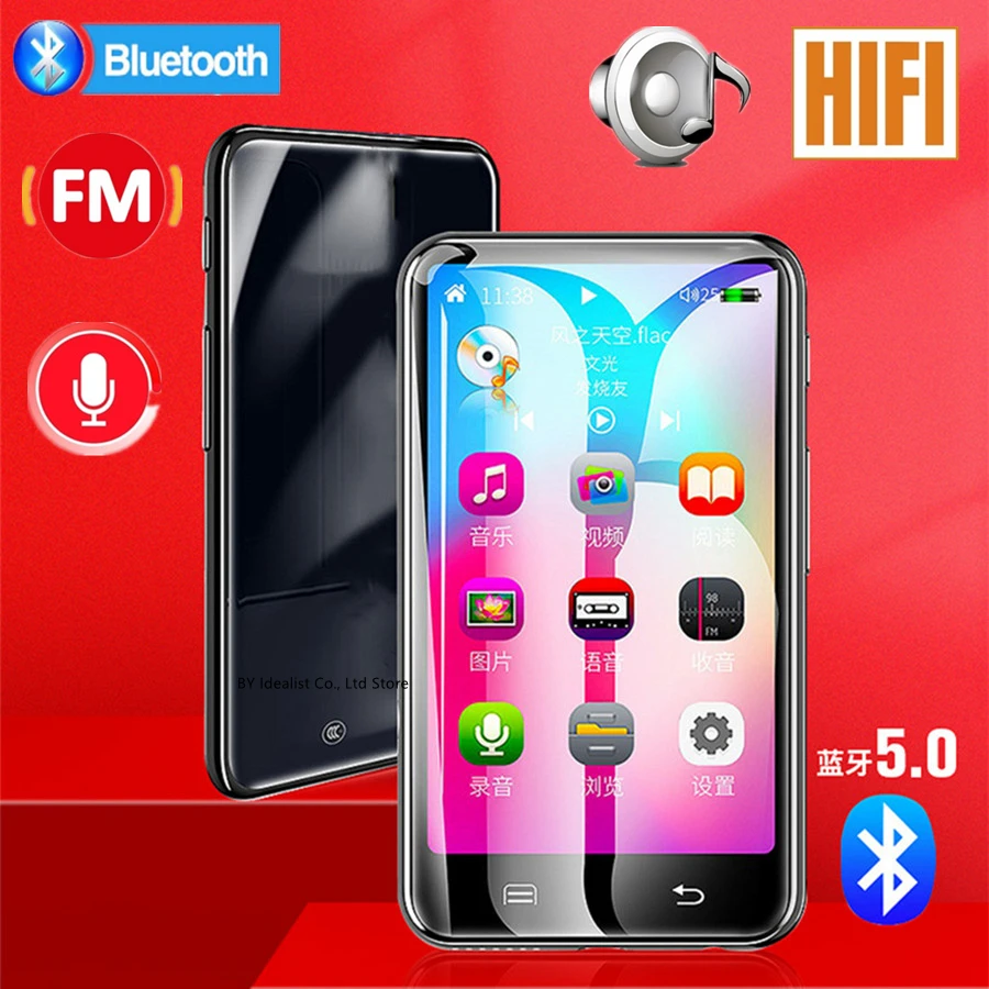 Bluetooth Mp4 Player Touch Screen Built-in Speaker 4.0 Inch Large Video ...