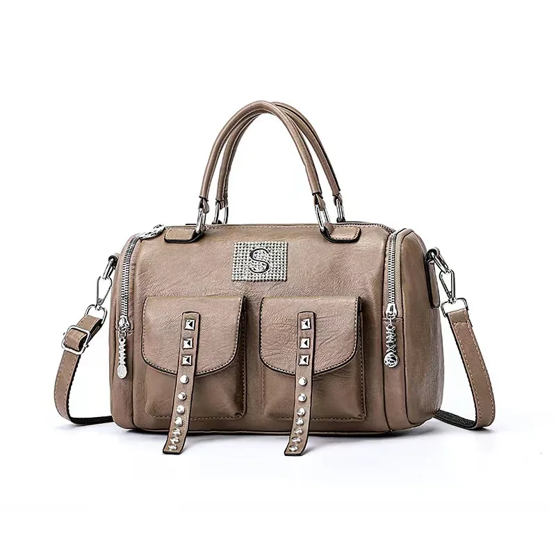 

New Arrival Fashionable Soft Leather Shoulder Bag Large Capacity Women's Boston Bag