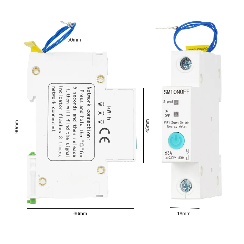 WiFi Circuit Breaker Smart Din Rail Switch Timer Energy Meter Voice Control Alexa echo and Google home Smart Home Smart Switch
