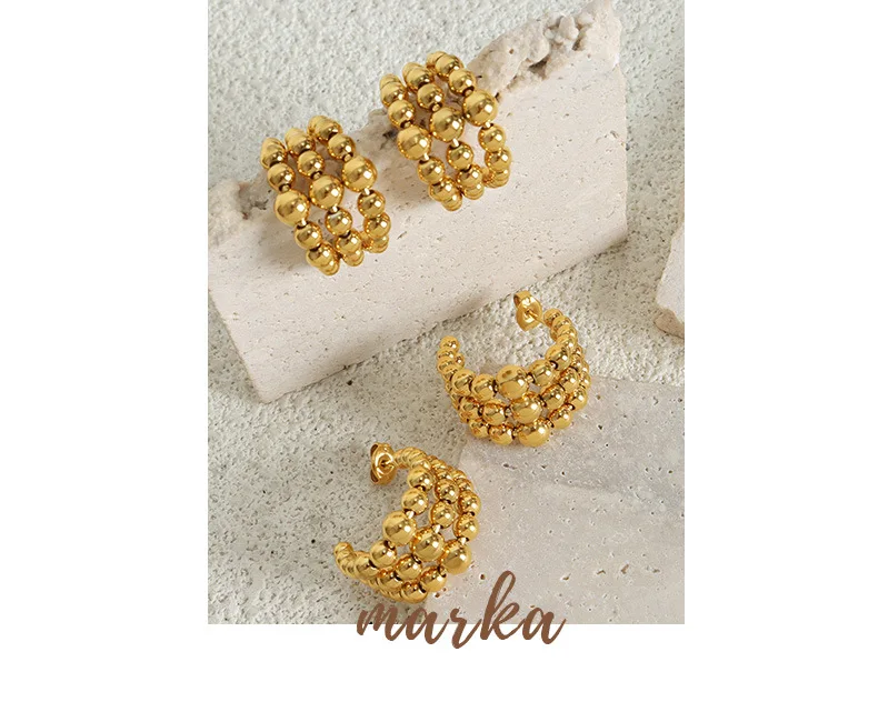 Marka Frauen Edelstahl Ohrringe neue Perlen personal isierte Ohrringe Mode Punk Schmuck Accessoires Mädchen Geschenk Großhandel – Detail 11