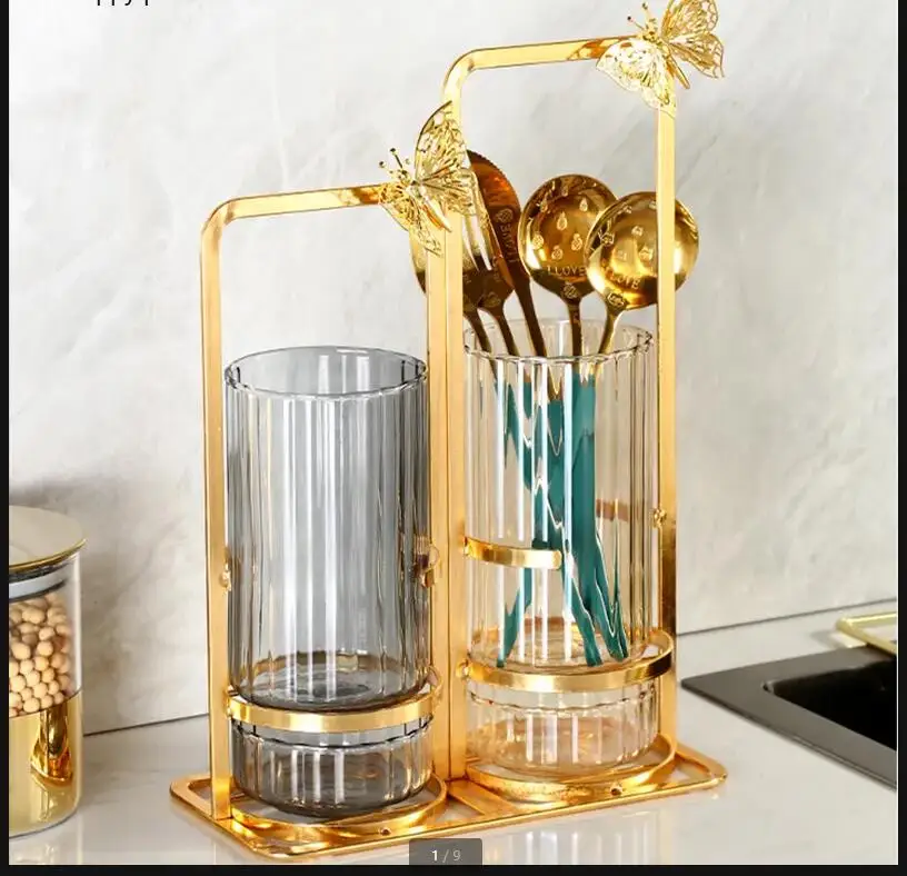 Glass Chopstick Holder Ceramic Drain Rack Chopsticks Bracket Shelf Cage Home Kitchen Organizer Tableware Storage