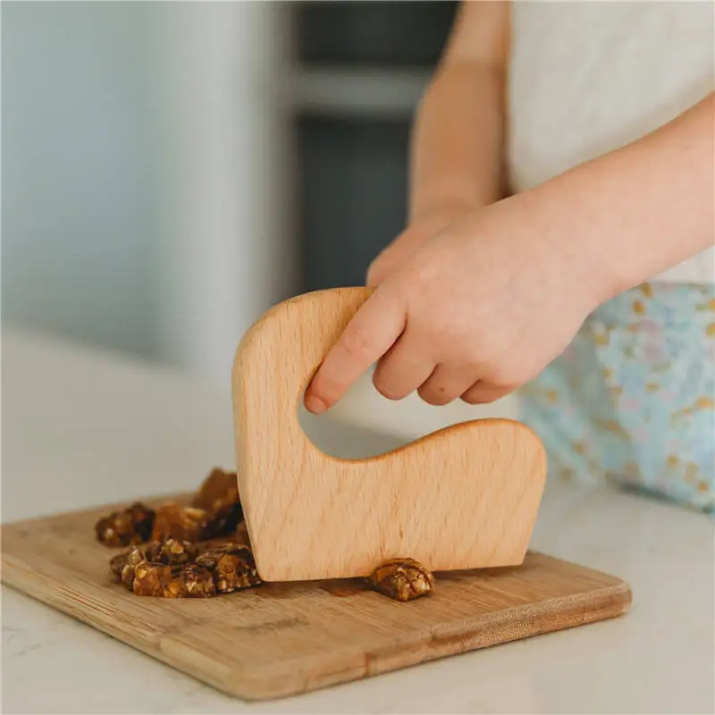 BESTonZON Couteau En Bois Pour Enfants – Coupe-légumes Jouet Sécurisé, Mini Outil De Cuisine Pour Imiter Les Grands, Parfait Pour Dînette Et Jeux De Rôle