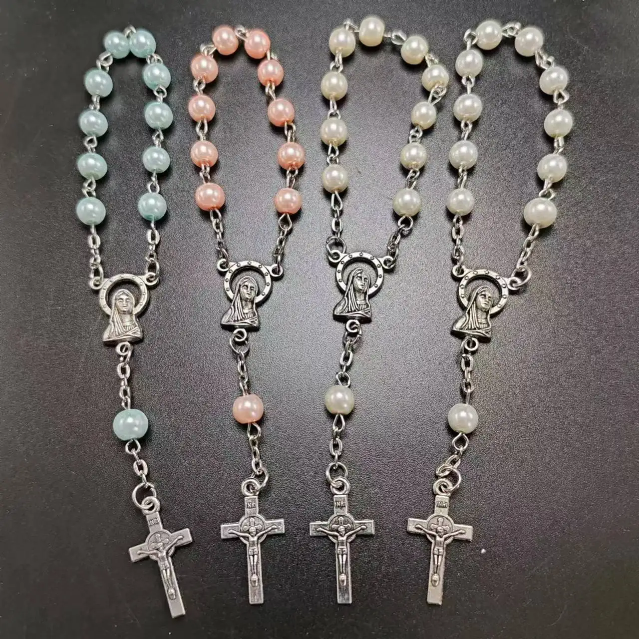 10pcs/pack 6mm glass bead rosary bracelet,religious catholic