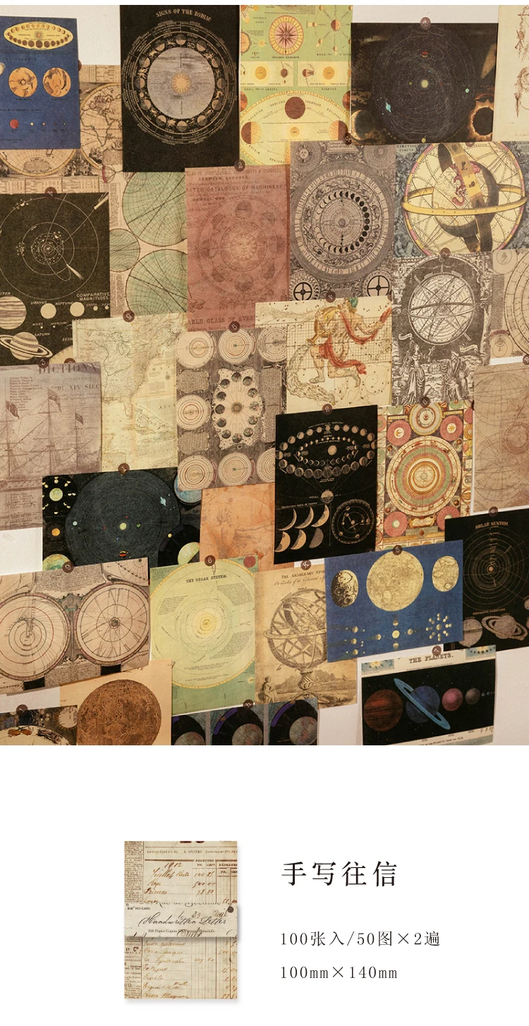 100 Stück Vintage-Material Tagebuch Album Hintergrundpapier DIY Dekoration farbiges Papier Scrapbooking Junk Journal Schreibwaren – Detail 16