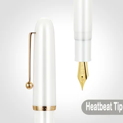 JINHAO Dadao Acrylic Transparent Fountain Pen - Elegant Writing Instrument for Office and School Supplies (H-Porcelain White)
