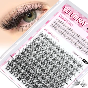 Veltrinay Lash Clusters Invisible Band Eyelash Clusters Upper & Bottom Eyelashes Eye Lashes Natural Look DIY Eyelahes Makeup 1