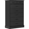 Black Dresser for Bedroom, Tall 7 Drawer Dresser with Sturdy Base, Wood Storage Tower Clothes Organizer, Large Storage Cabinet 2