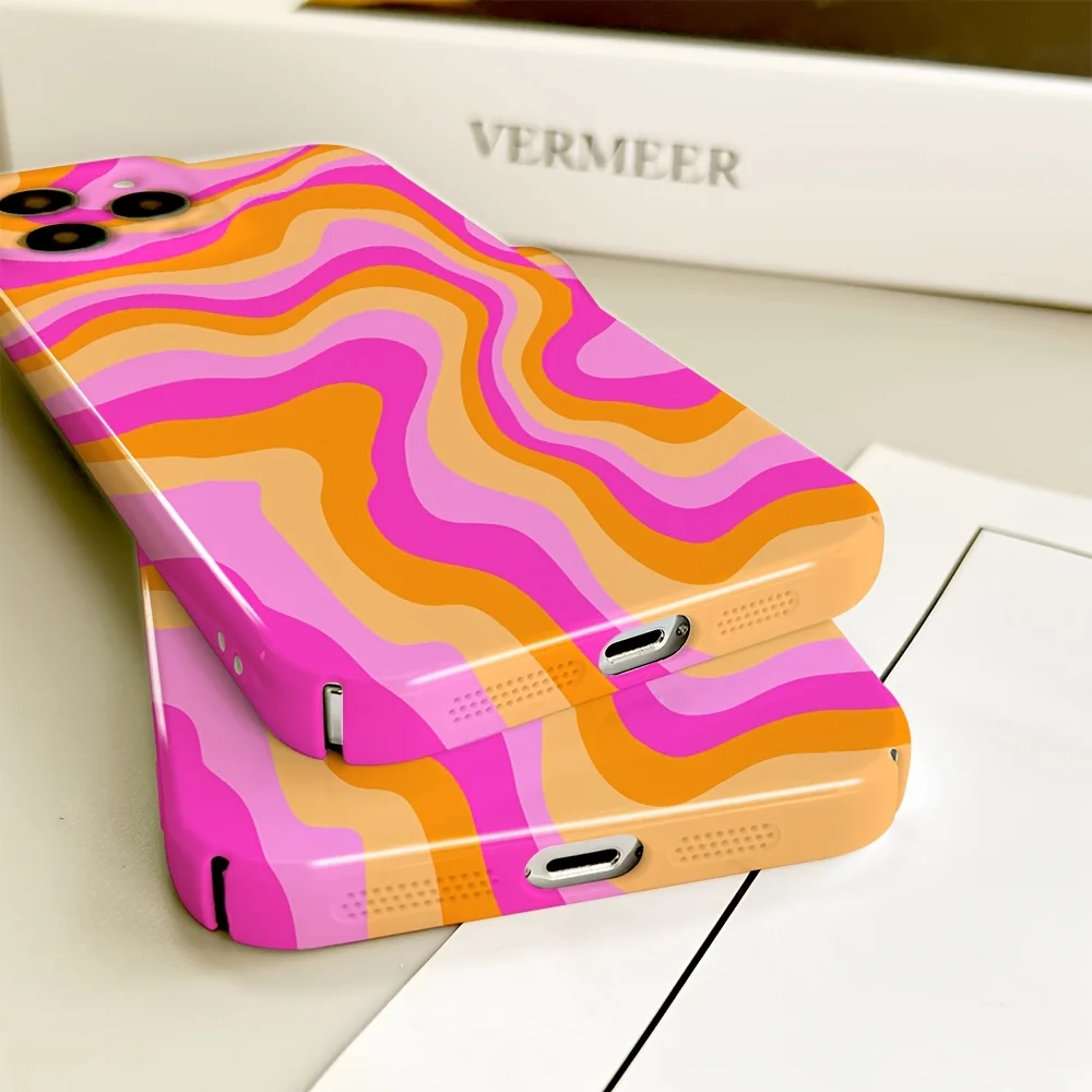 Pink Orange Wavy Glossy Phone Case - Hard PC Finish