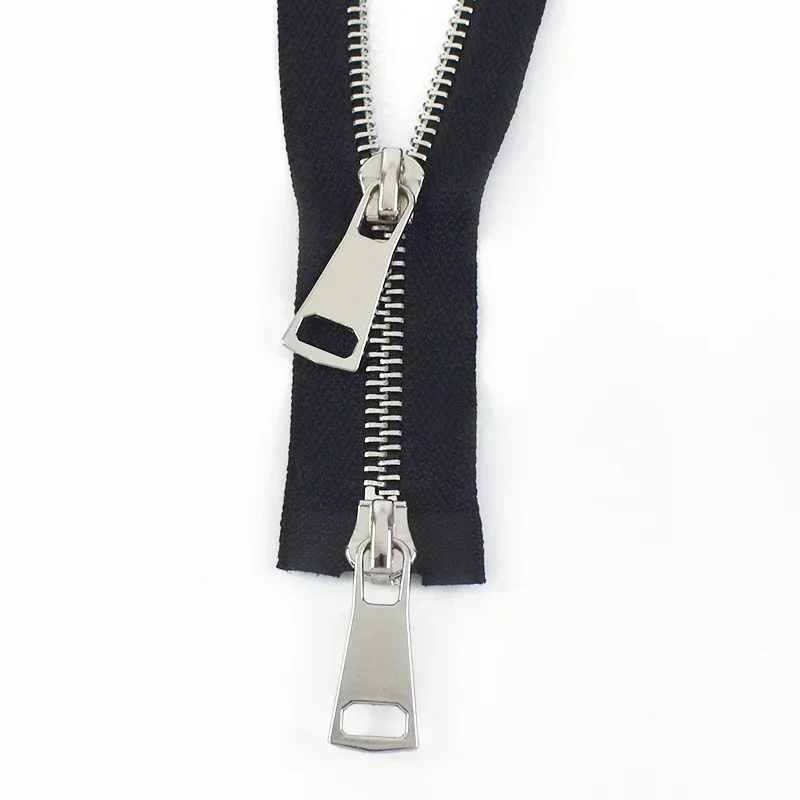 Premium Metal Double-Slider Open-End Zippers for Jackets - Auto Lock Closure, Multiple Lengths Available