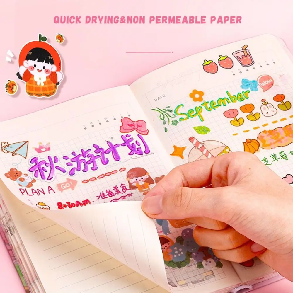 8/12/24/36/48/60Colors 8/12/24/36/48/60 Colors Glitter Gel Pen Large Capacity DIY Handwriting Quicksand Fluorescent Pen