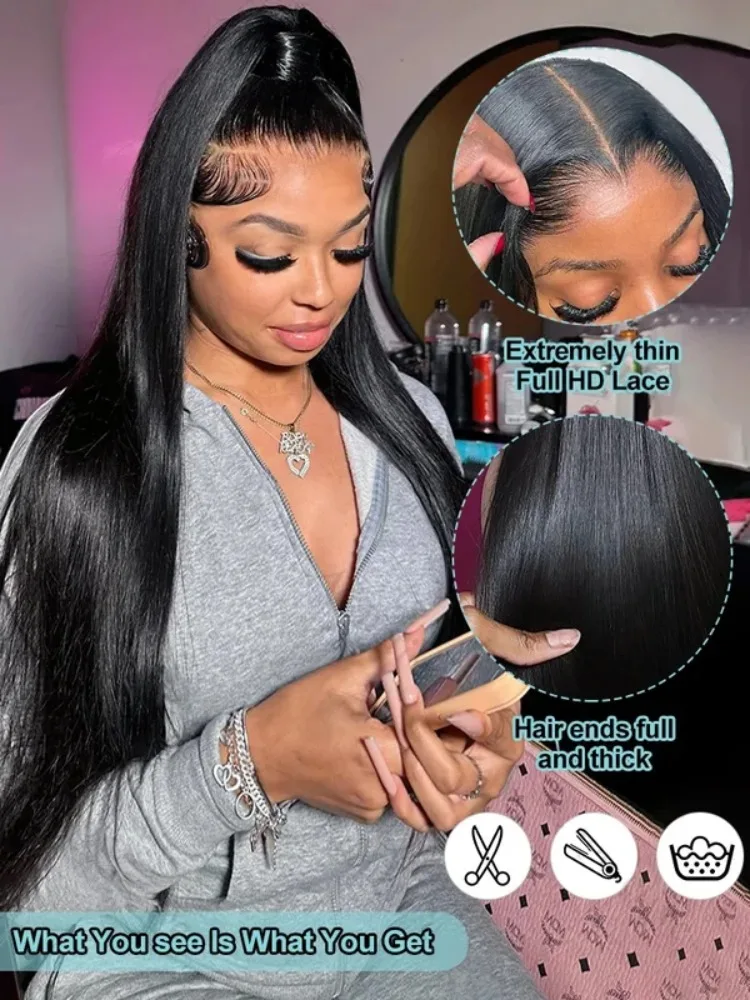 30 32 40 Inch Straight 13x6 HD Lace Frontal Human Hair 5x5 Ready To Wear Wig Glueless Brazilian Transparent 13x4 Lace Front Wigs