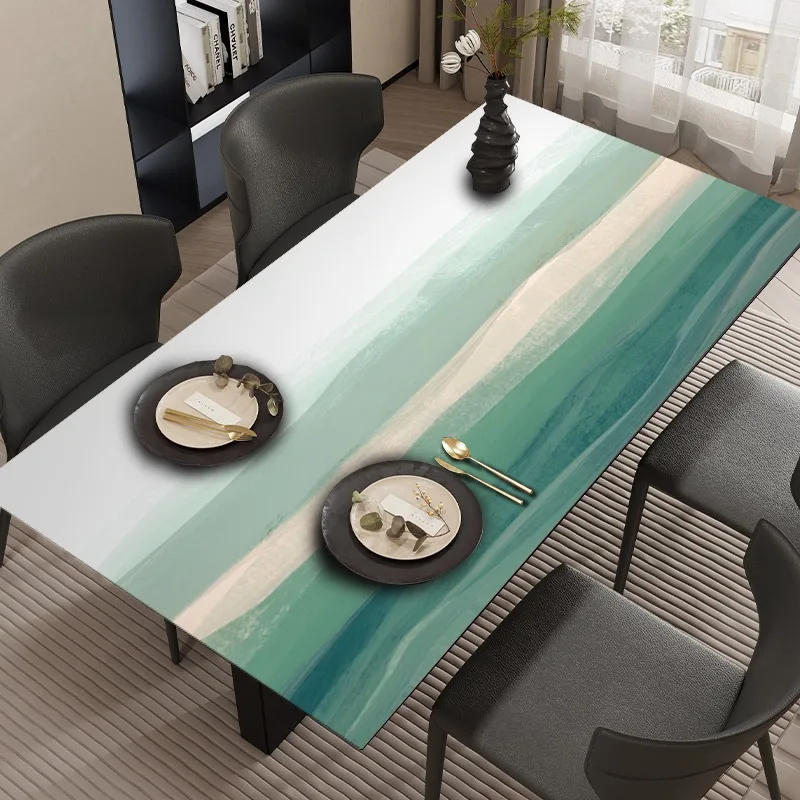 Artistic Gradient Living Room Table Mats PVC Waterproof Oil Proof Tablecloth Kitchen Dining Table Decoration Full Cover Mat 식탁보 3
