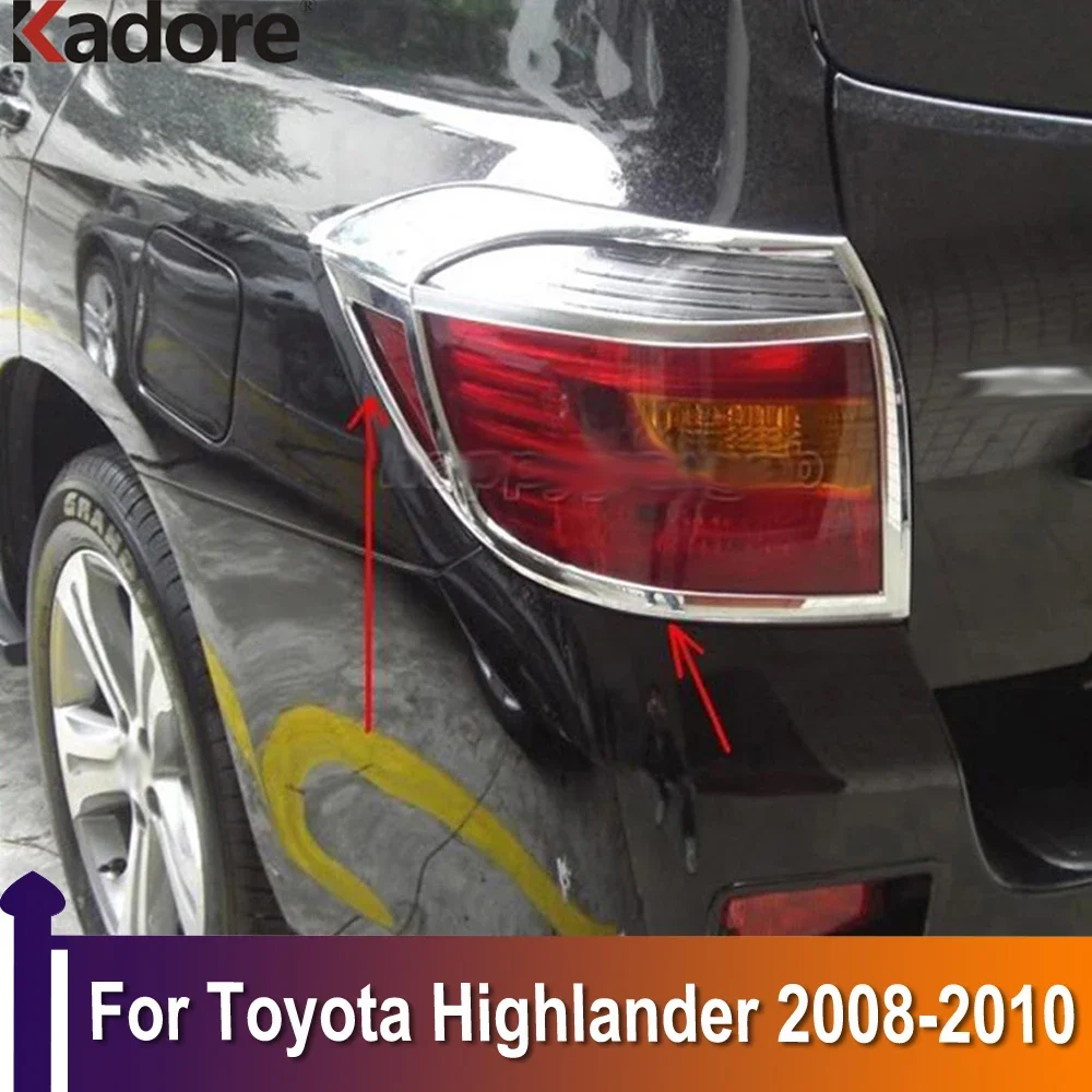 

For Toyota Highlander 2008 2009 2010 Taillight Cover Tail Rear Light Lamp Covers Trims Car Styling Accessories ABS Chrome