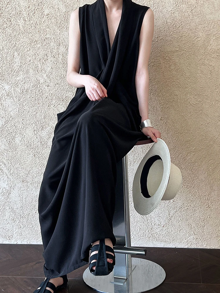 chinese dress ladies Vacation style loose deep V-neck printed long dress  Grow It Depot