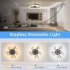 Ceiling fan with light Modern Dimmable Remote Control Ceiling Fans Living Room AC Variable Frequency Fan Ceiling Lamp 2