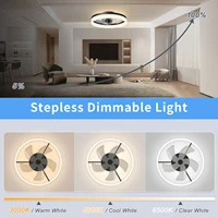 Ceiling fan with light Modern Dimmable Remote Control Ceiling Fans Living Room AC Variable Frequency Fan Ceiling Lamp 2