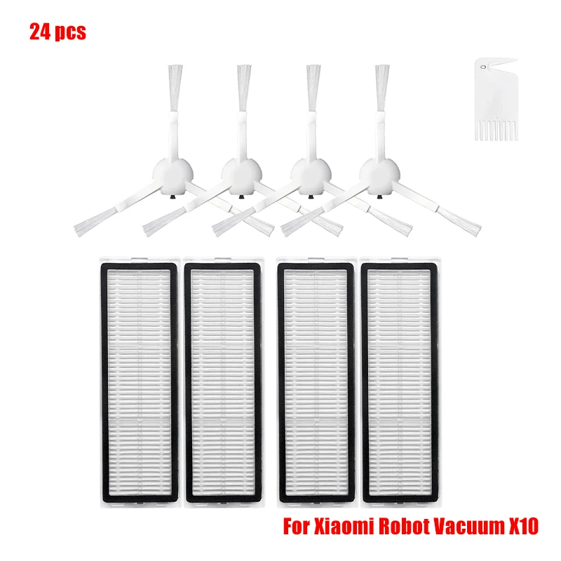 Enhanced Robot Vacuum Cleaner Replacement Parts Kit - Includes Main Brush, Side Brush, HEPA Filter, Mop Cloth, Dust Bag, and More Accessories