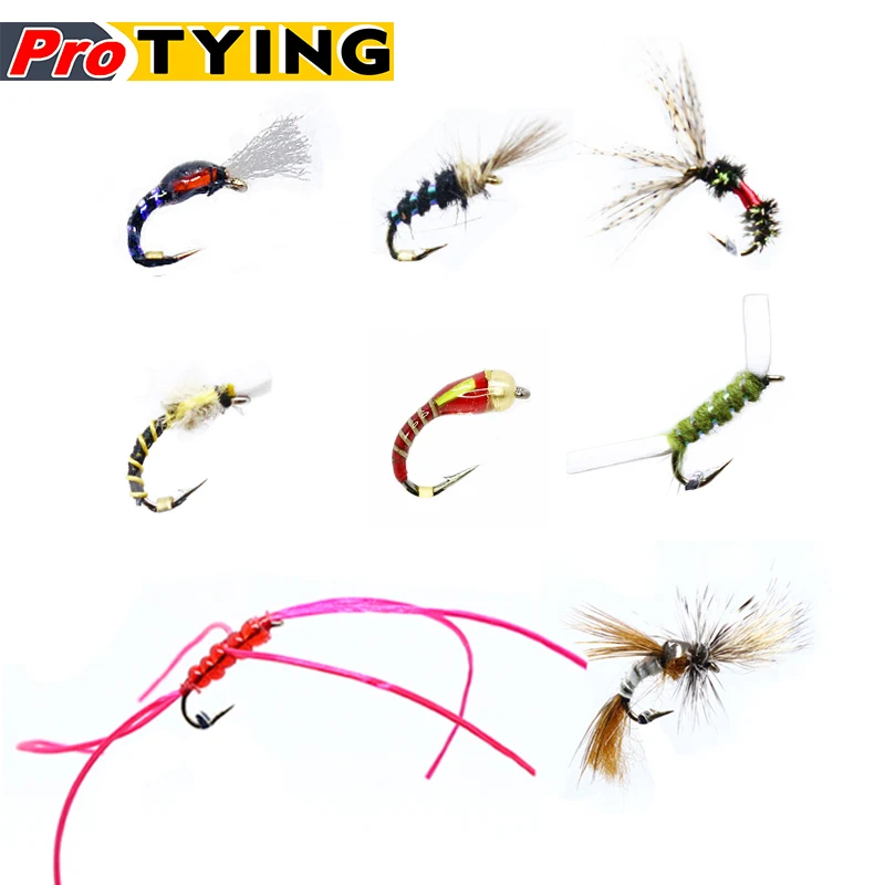 Persuader 6Pcs Set Fly Tying Midges&Buzzers&Larvae Pattern 16#18#Panfish Small Fly Fishing Flies Beatis&Midges Trout Fly Lure