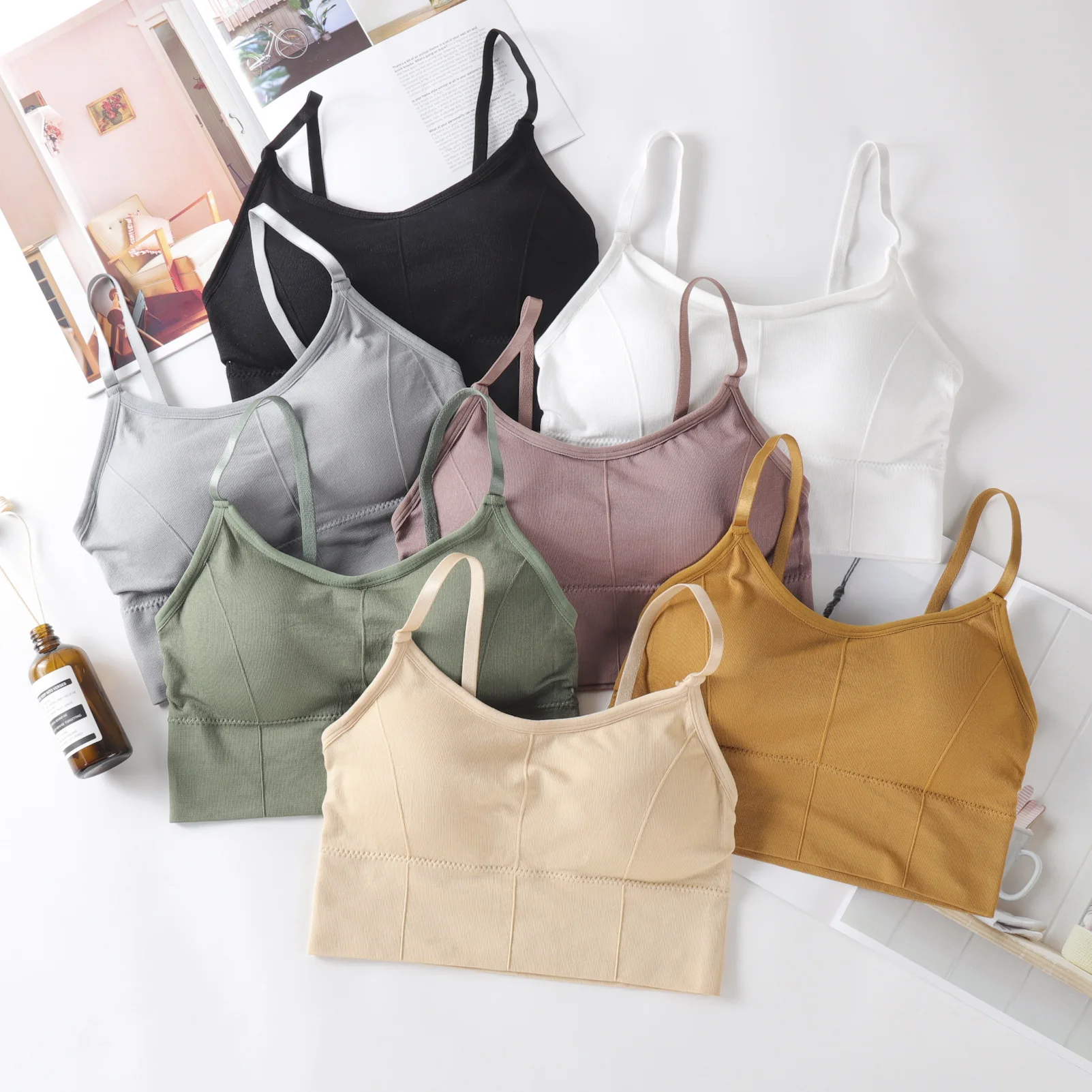 Women Lingerie Bra Women Tank Tops Women Tube Tops 3D Sexy Lingerie Seamless Sport Bra U Type Backless Strapless Top Bra Push Up Bralette Brassiere Women Underwear XW646