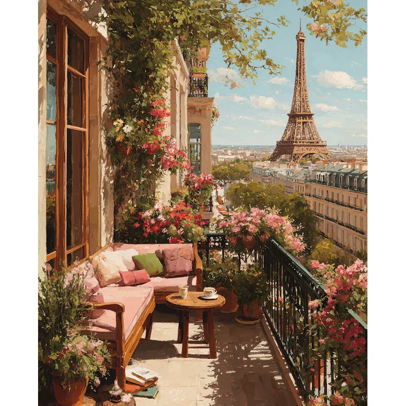 GATYZTORY City Paint By Number Picture On Canvas 1