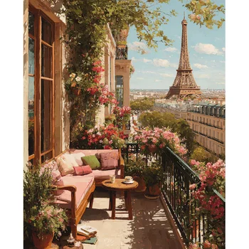 GATYZTORY City Paint By Number Picture On Canvas 1