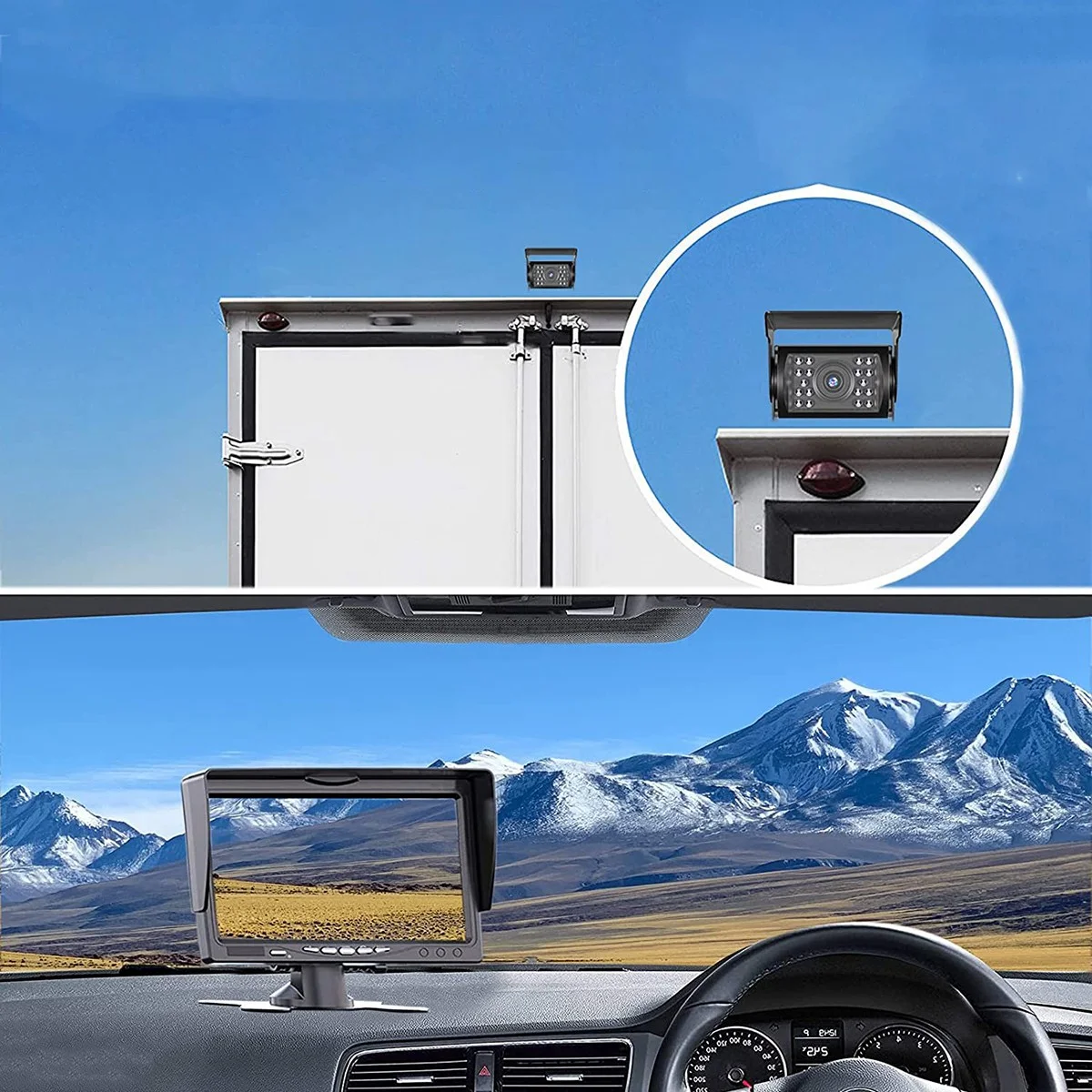 1080P HD Backup Camera, IP69 Waterproof Wide View Angle Reversing Rear View Camera for Monitor Truck Trailer Pickup