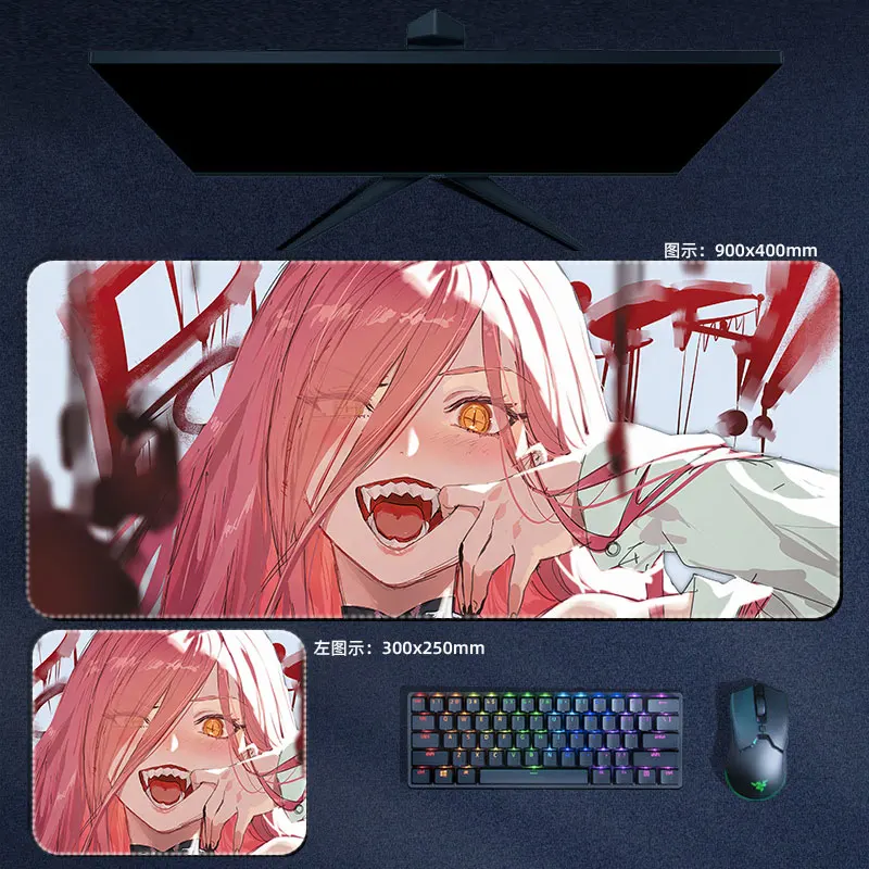 Large Anime Chainsaw Mouse Pad With Wrist Rest Makima Power Aki Denji  Design For PC Gaming, Laptop, And Desk Mouse Pad T230215 From Wangcai06,  $5.64