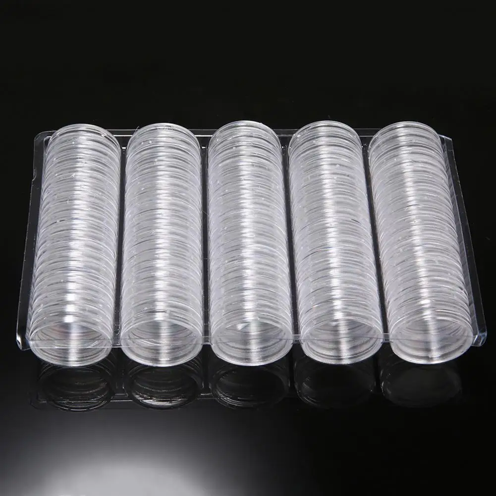 

Coin Capsules Storage Case Coin Holder 27mm 100pcs Coins Box Container for 2 Euro Container Organizer Coin Collect