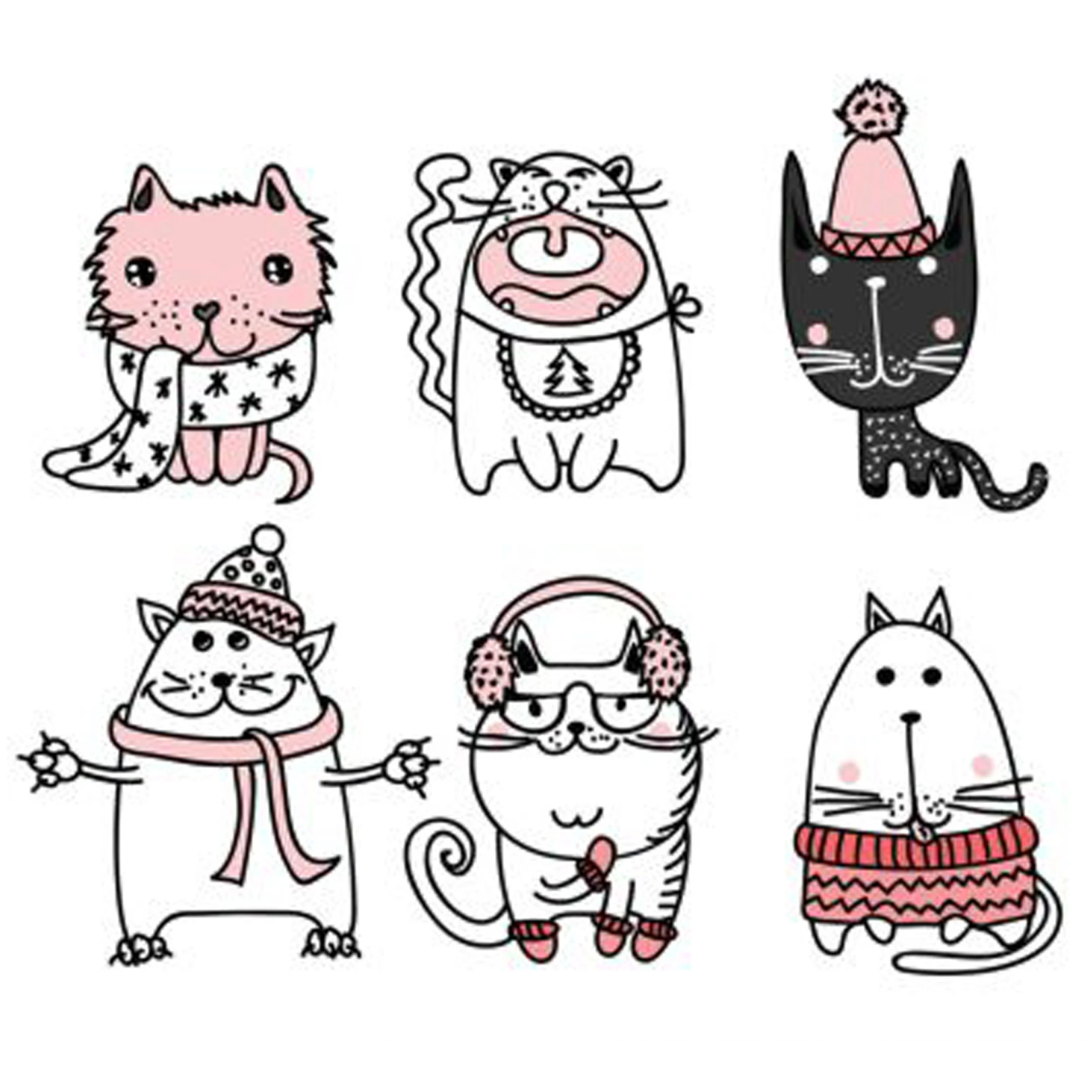 Cute Cartoon Black Cat Cutting Dies And Clear Stamp Set For Diy