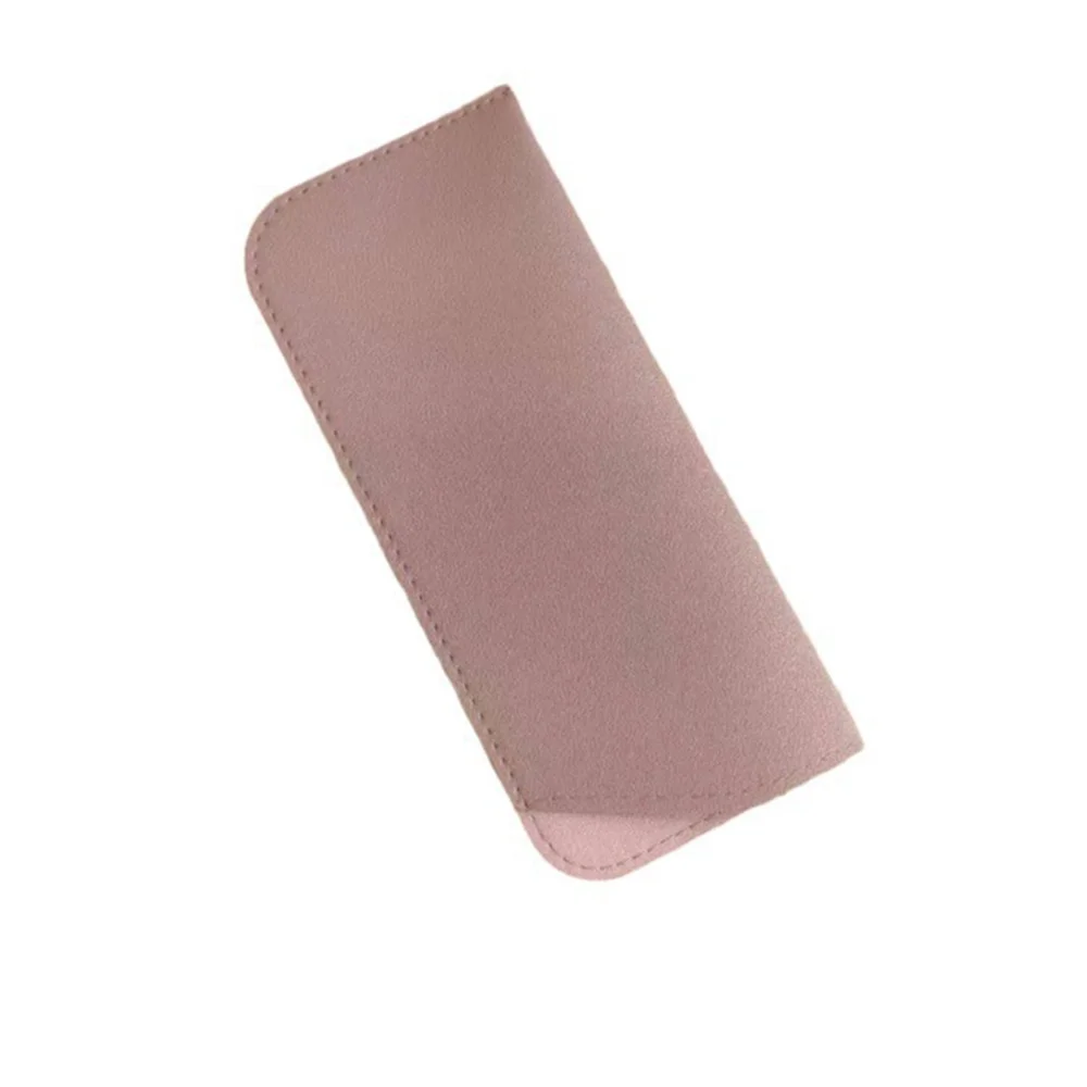 Retro PU Leather Side-Opening Glasses Pouch - Solid Color for Outdoor, School, and Office Use
