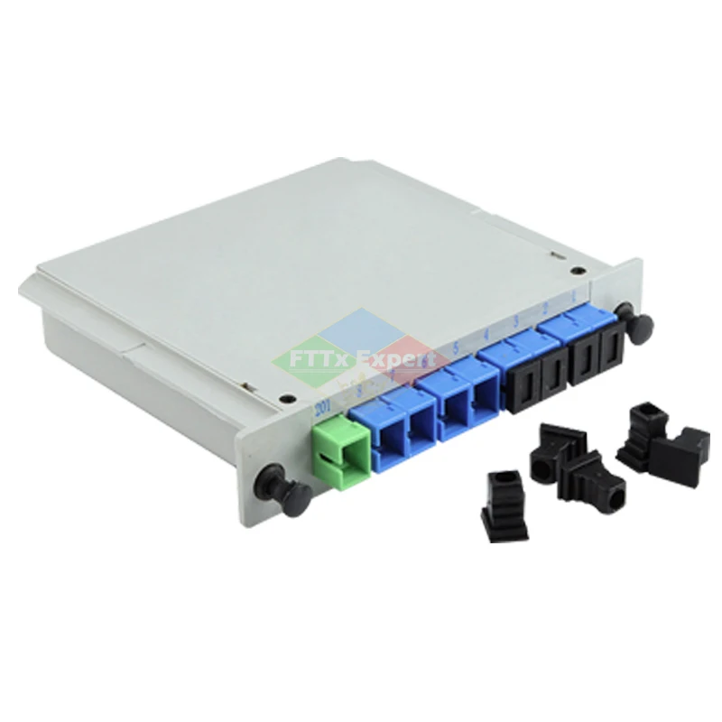 10Pcs/Pack SC APC PLC 1X8 Splitter Fiber Optical Box FTTH PLC Splitter Box with 1X8 Planar Waveguide Type Optical Splitter 
