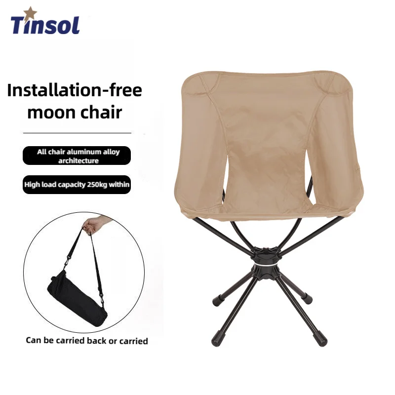 Folding Chair Portable Outdoor Detachable Swivel Chair Camping Folding Chair Backpacking Lightweight Seat with Fishing Tote Hiking Trip