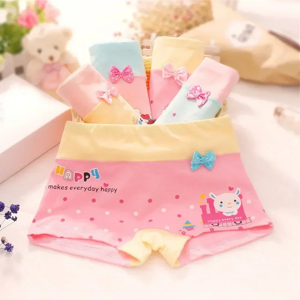 

Girls' Underwear All Cotton Flat Angle Little Girls' Shorts Cartoon Fine Woven Cotton Class A Baby 1-3 Years Old