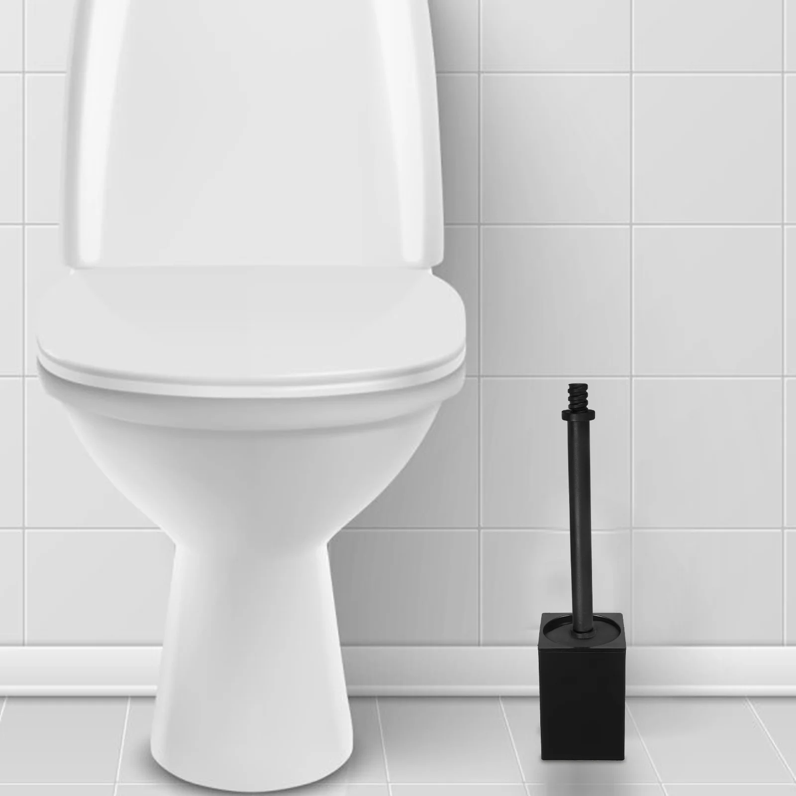 2Pcs Toilet Brush Plastic Rod Durable Handle Connectors Bathroom Fixture Replacement Parts Black Heads Easy Installation Toilet