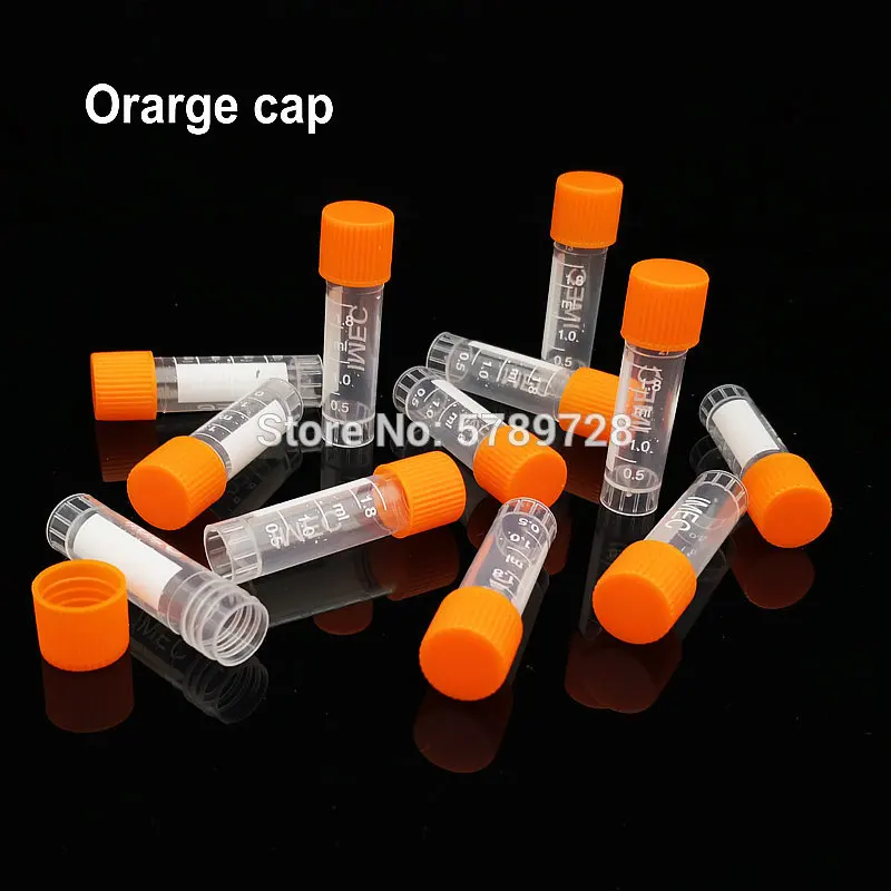 컬러 캡, 1.8 ml Cryovial 방부제 튜브 샘플 병 500 개/몫 플라스틱 동결 파이프 스케일 잉크 분배 유리 병