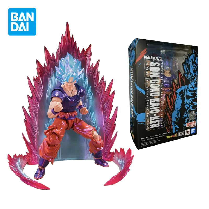 

Bandai Dragon Ball SHF NYCC2021 North America Limited Model Son Goku Kaio Ken Super Saiyan God Hand-model Toys Christmas Gift