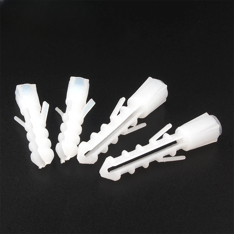 50PCS White/Green Plastic Expansion Pipe Nylon Fish-Shaped Rubber Plug Expansion Screw Rubber Particle Anchor Bolt M6-M8