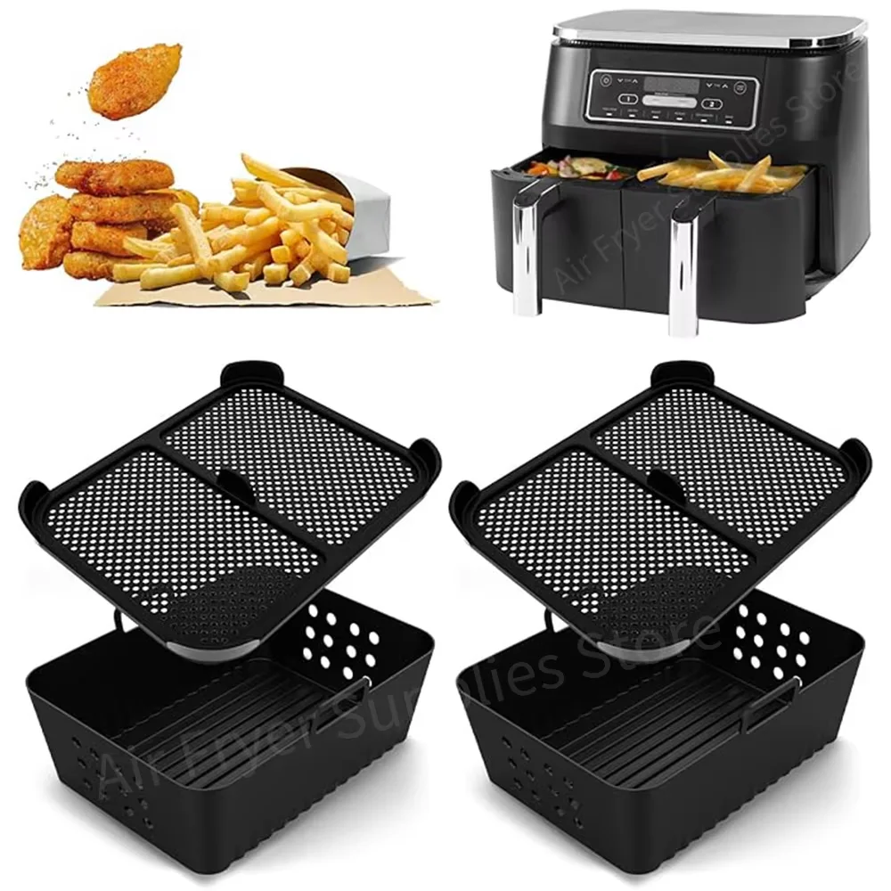 Air Fryer Splatter Guard for Ninja Air Fryer AF500EU AF300 Reusable Silicone Splash Pad Baking Tools Dishwasher Safe