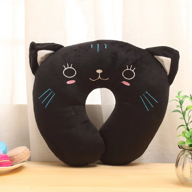 New Cotton Solid Color U-Shaped Pillow Soft Neck Pillows Portable Travel Car Air Flight U-shape Cervical Spine Slept Bedding 4