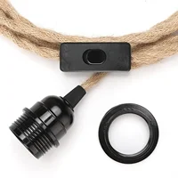 Industrial Retro Hanging Lamps Hemp Cord Twisted Cable E27 Lamp Holder for Bedroom Corridor Balcony Pendant light fixture - Image 5