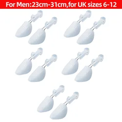 Adjustable Plastic Shoe Stretcher for Leather Shoes - Portable, Anti-Deformation Shoe Tree for Men and Women (5PCS Men Clear)