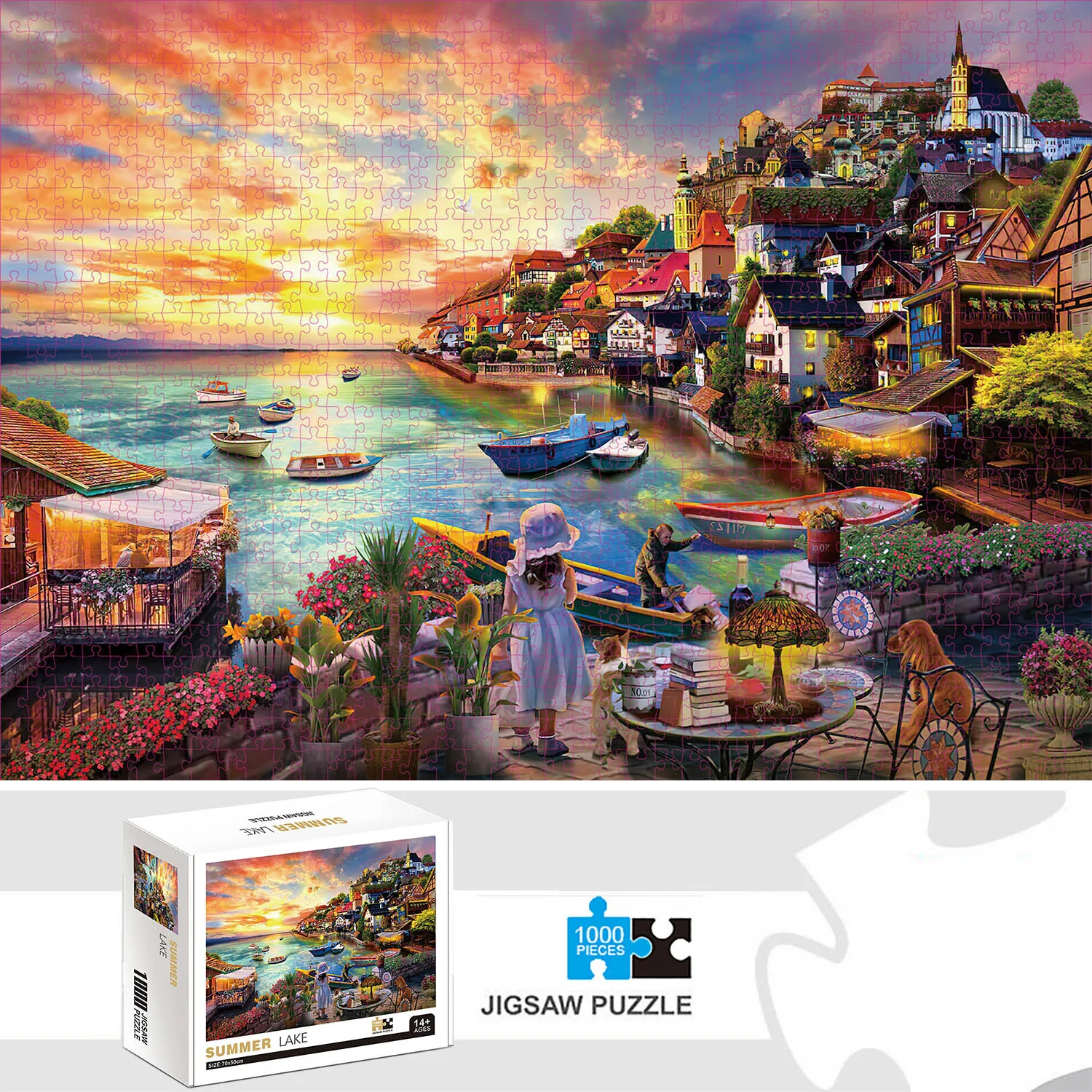 1000 Pieces Summer Lake Jigsaw Puzzles For Adults Home Decor Games Family Fun Floor Puzzles Educational Toys For Kids wooden jigsaw puzzles jigsaw puzzles mini jigsaw puzzle educational puzzles paper puzzle toys