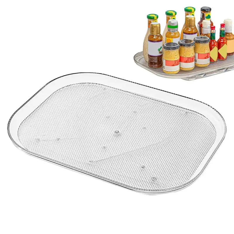 360° Rotatable Storage Tray Kitchen Refrigerator Turntable Rack Fridge Fruit Vegetables Storage Container Turntable Organizer 5