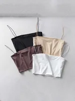Haut court en coton élastique pour femmes, Camis Sexy, sans manches, débardeur court, Bar, été 2022 1